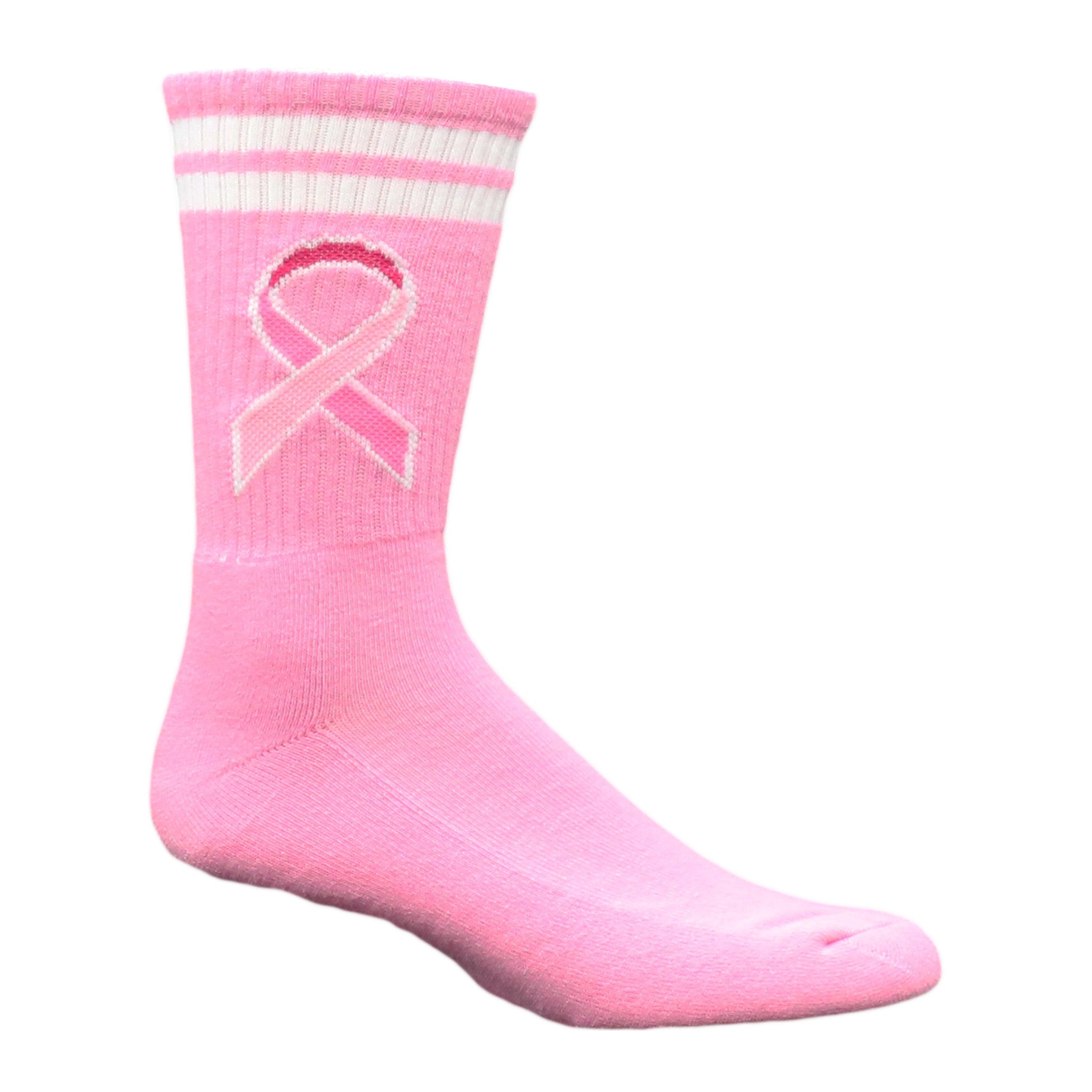 Breast Cancer Ribbon Crew Socks