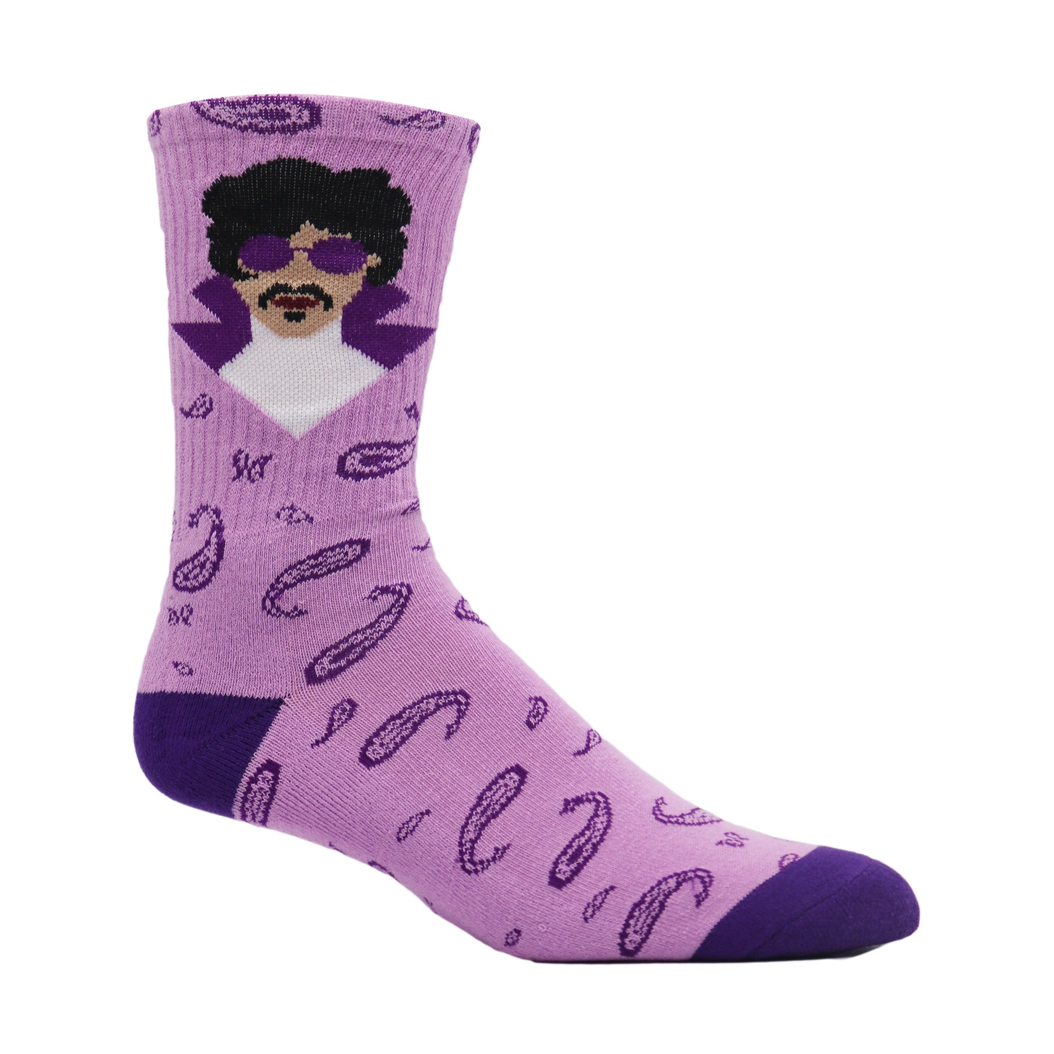 Purple Paisley POP Crew Socks