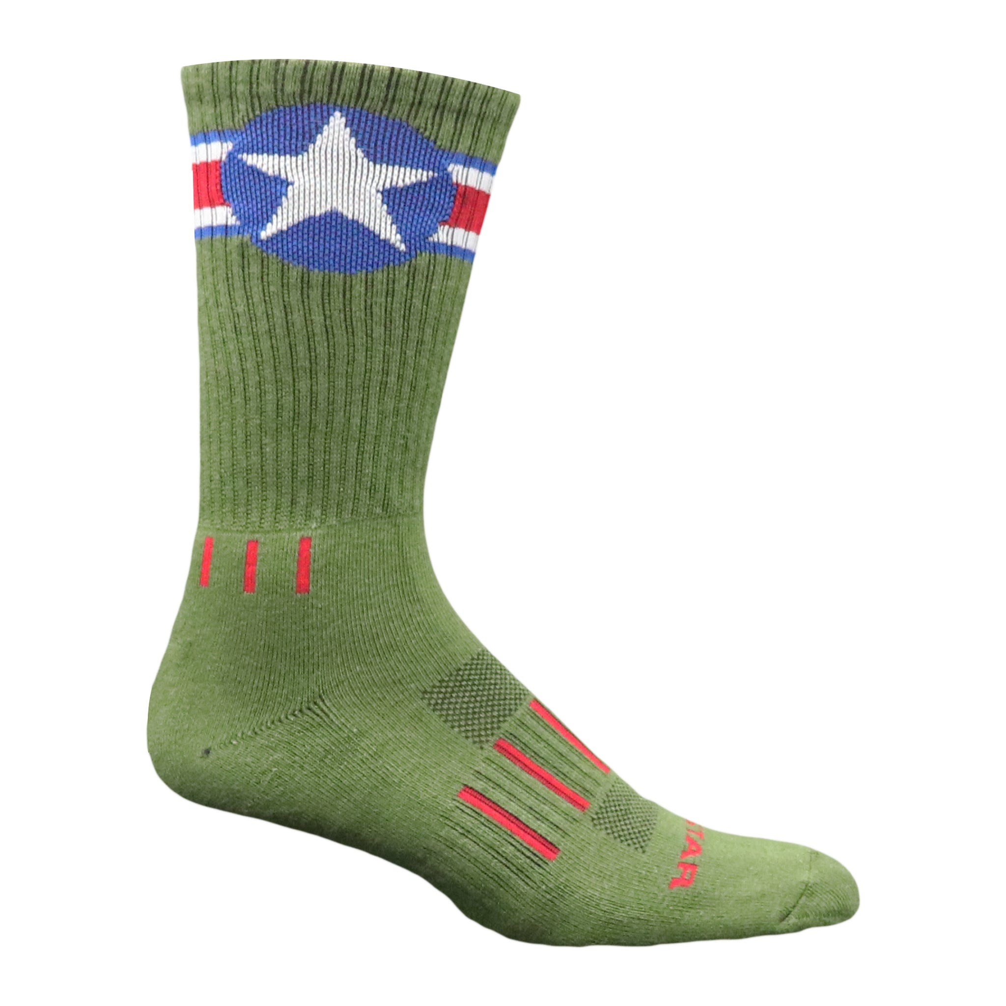 MOXY Socks American Star athletic crew socks army green