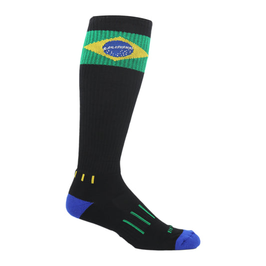 MOXY Socks Brazil flag athletic knee high training socks black green blue